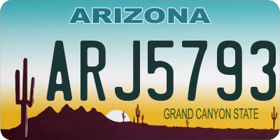 AZ license plate ARJ5793