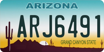 AZ license plate ARJ6491