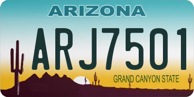 AZ license plate ARJ7501