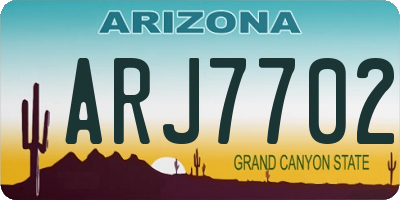 AZ license plate ARJ7702