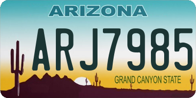 AZ license plate ARJ7985