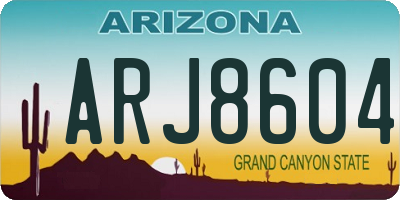 AZ license plate ARJ8604