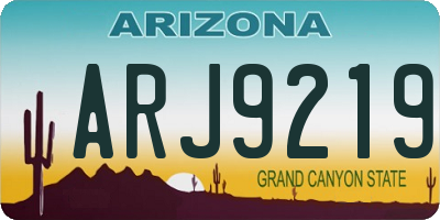 AZ license plate ARJ9219