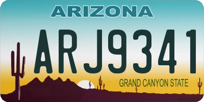 AZ license plate ARJ9341