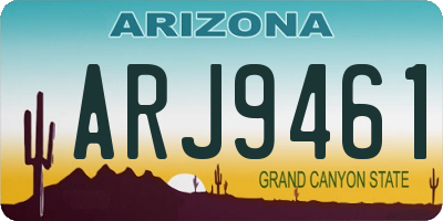 AZ license plate ARJ9461