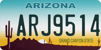 AZ license plate ARJ9514