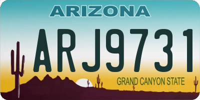 AZ license plate ARJ9731