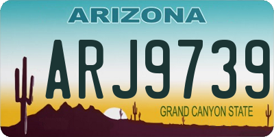 AZ license plate ARJ9739