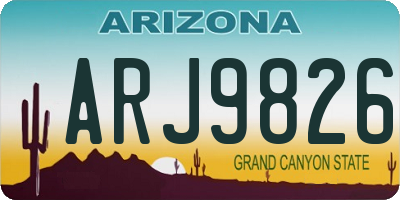 AZ license plate ARJ9826