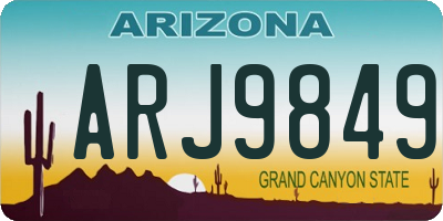 AZ license plate ARJ9849