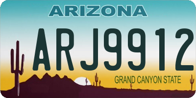 AZ license plate ARJ9912