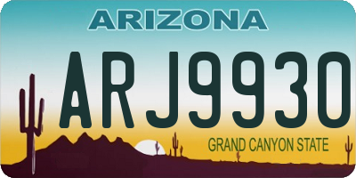 AZ license plate ARJ9930