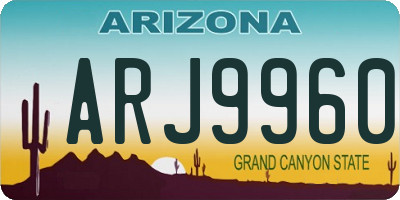 AZ license plate ARJ9960
