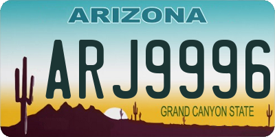 AZ license plate ARJ9996