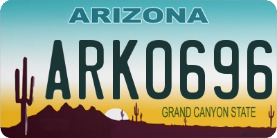 AZ license plate ARK0696