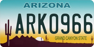 AZ license plate ARK0966