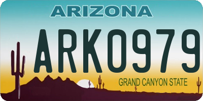 AZ license plate ARK0979