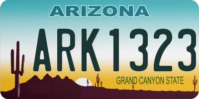 AZ license plate ARK1323