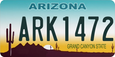 AZ license plate ARK1472