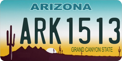 AZ license plate ARK1513