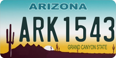AZ license plate ARK1543