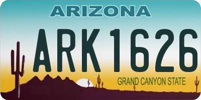 AZ license plate ARK1626