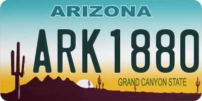 AZ license plate ARK1880