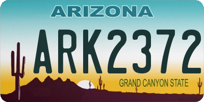 AZ license plate ARK2372
