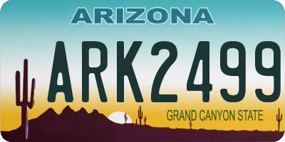 AZ license plate ARK2499