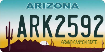 AZ license plate ARK2592