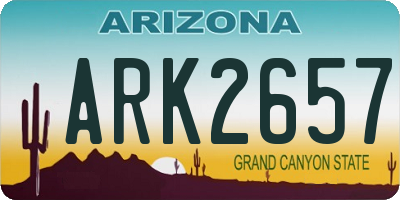 AZ license plate ARK2657