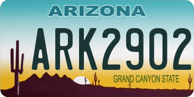 AZ license plate ARK2902