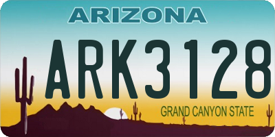 AZ license plate ARK3128