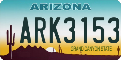 AZ license plate ARK3153
