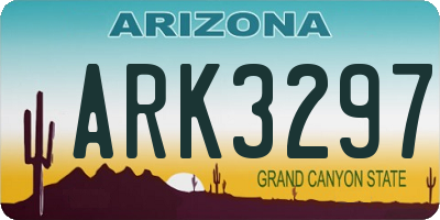 AZ license plate ARK3297