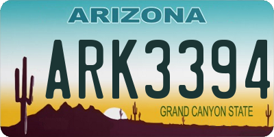 AZ license plate ARK3394