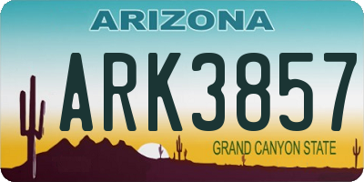 AZ license plate ARK3857