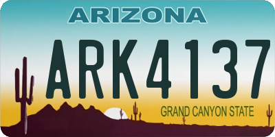AZ license plate ARK4137