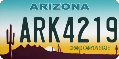 AZ license plate ARK4219