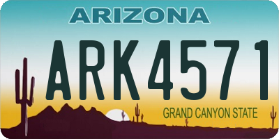 AZ license plate ARK4571