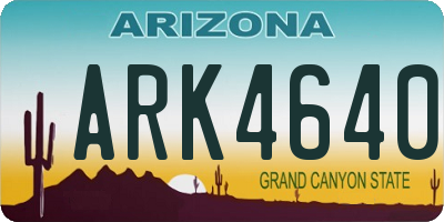 AZ license plate ARK4640