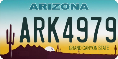 AZ license plate ARK4979