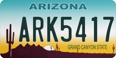 AZ license plate ARK5417