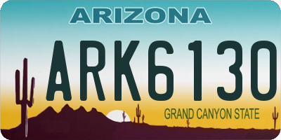 AZ license plate ARK6130