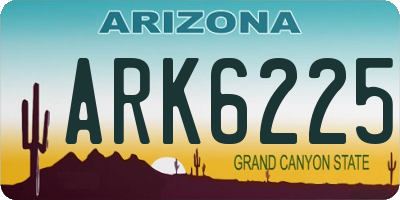 AZ license plate ARK6225