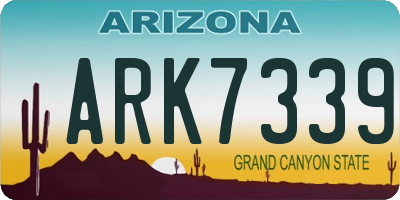 AZ license plate ARK7339