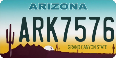 AZ license plate ARK7576