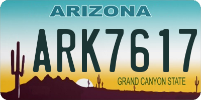 AZ license plate ARK7617