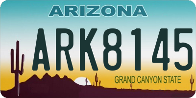 AZ license plate ARK8145