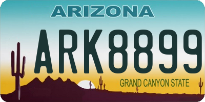 AZ license plate ARK8899